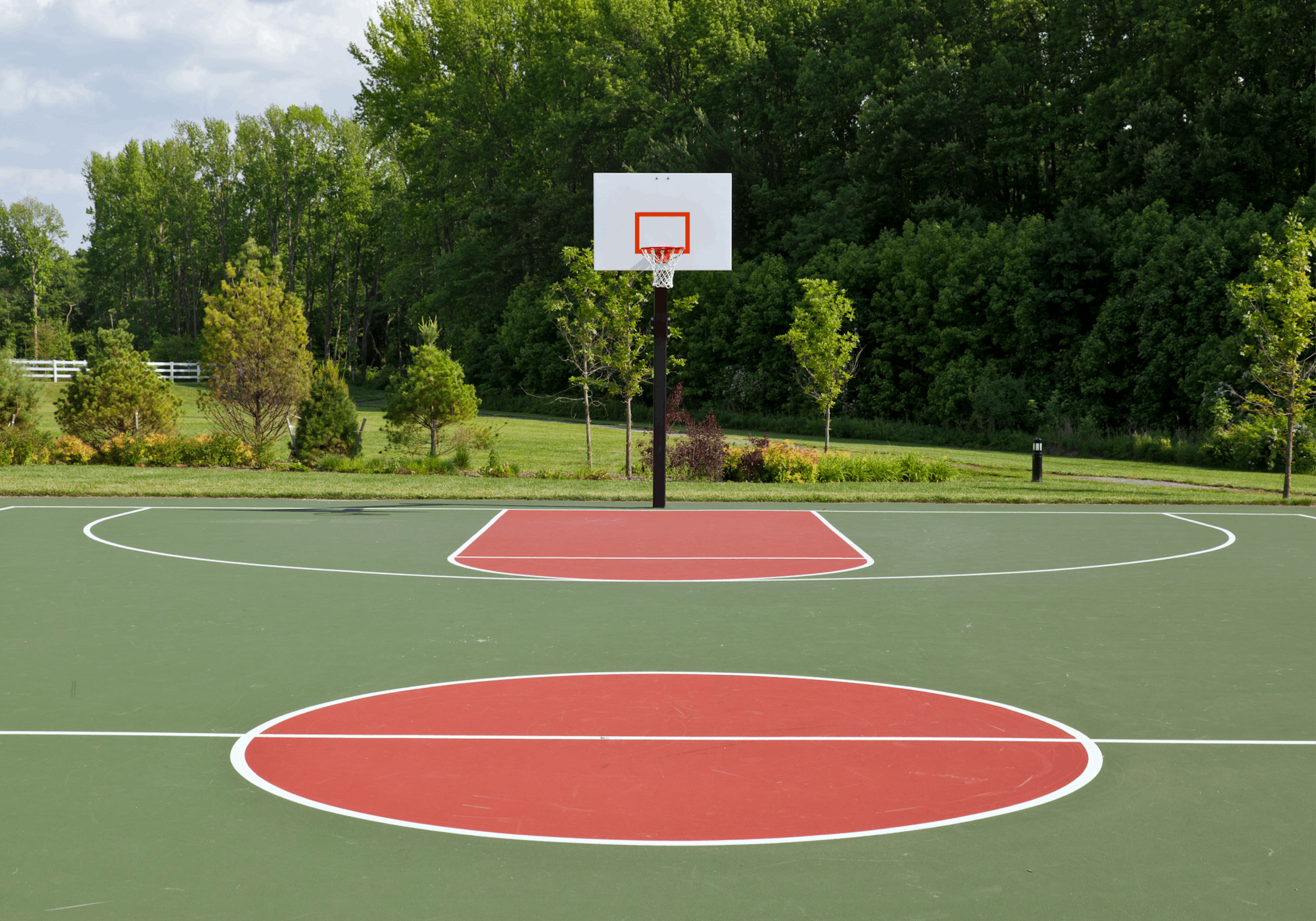 Premium Photo  A basketball court in a tropical rainforest with a
